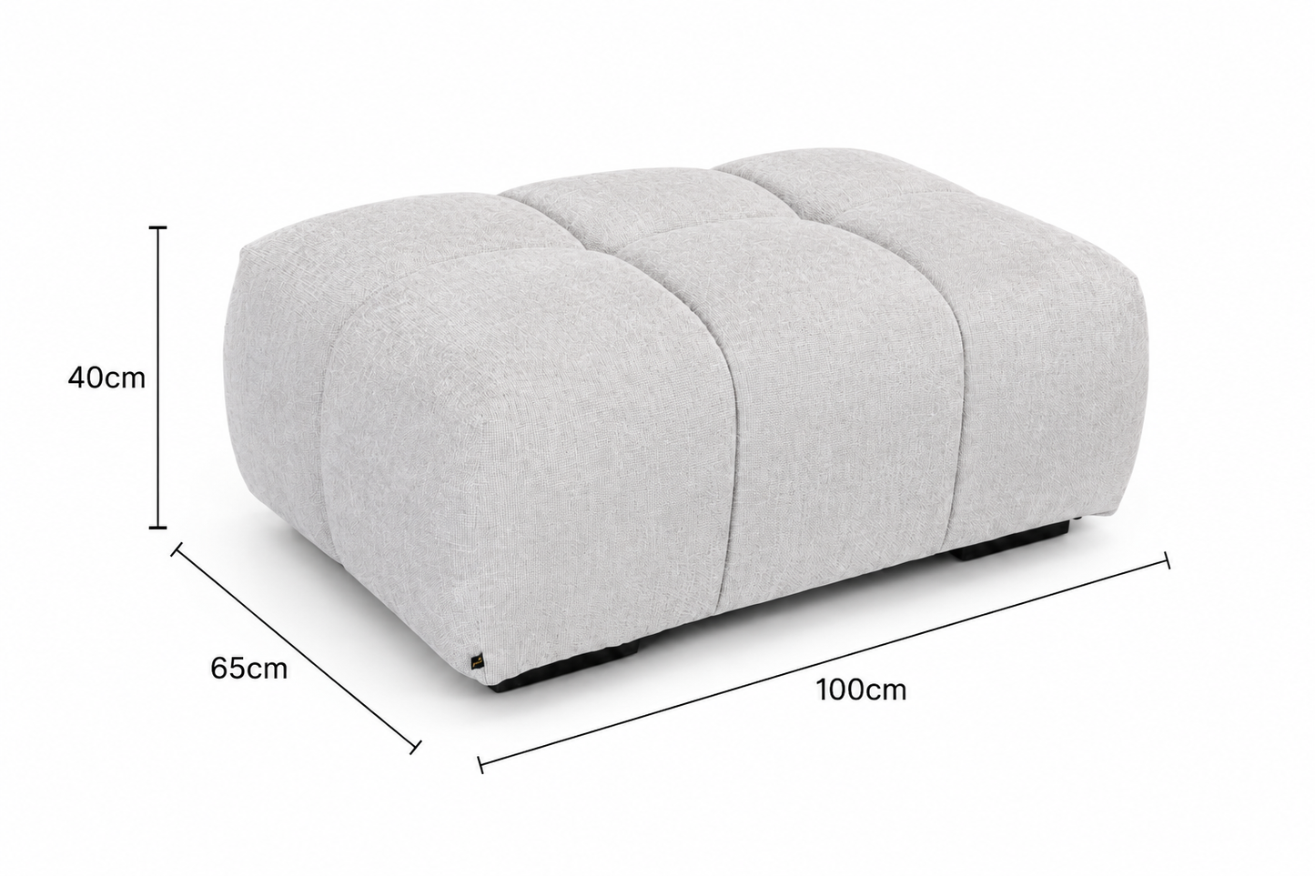 Sophia Fabric Ottoman - A21 Charcoal