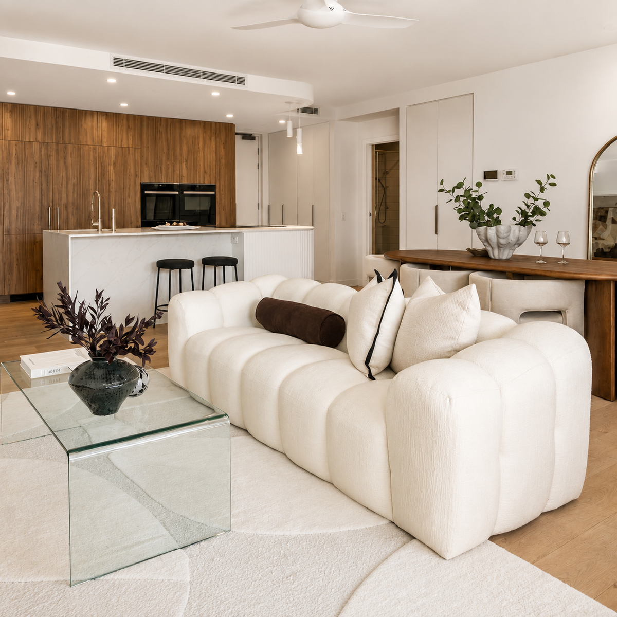 Annabelle 3 seat Sofa Lounge - White Cloud