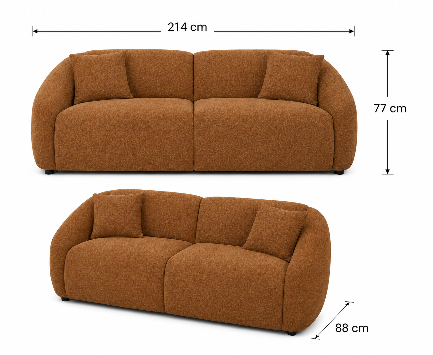 Mandy Pumpkin - 3 Seat Sofa Lounge - LANDING 20th JUNE