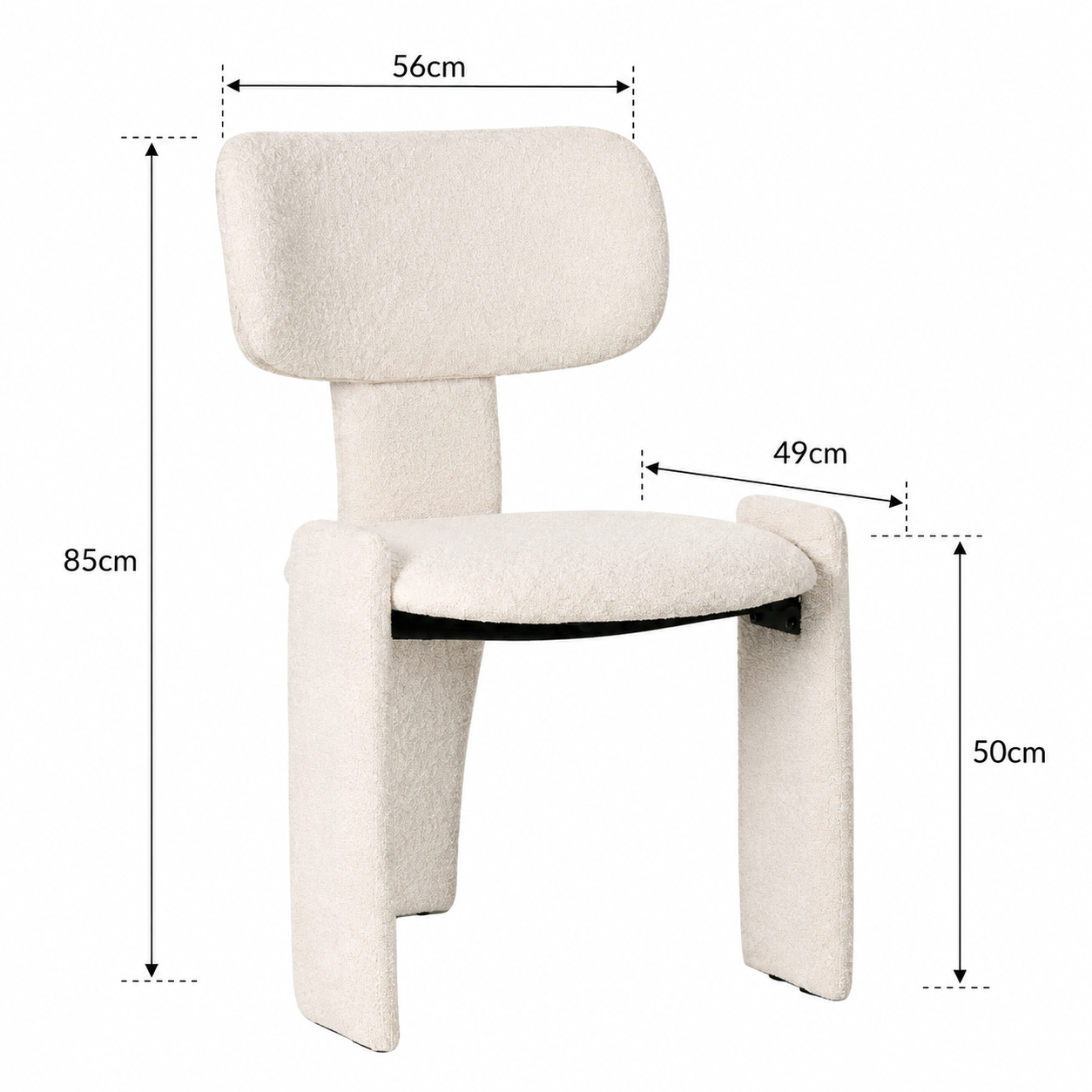 Mila Fabric Dining Chair - Off White - PRE ORDER - Ready 20th Sept.