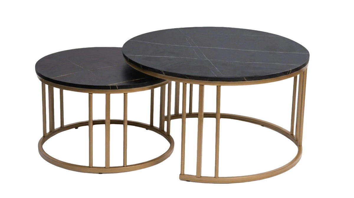 PRE ORDER - Mainstay Nesting Coffee Tables – Marble Black