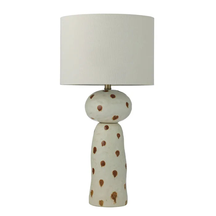 Polka Dot - Manning Ceramic Lamp Ivory/Tan