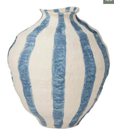 Rayas Ceramic Vase LARGE - Denim