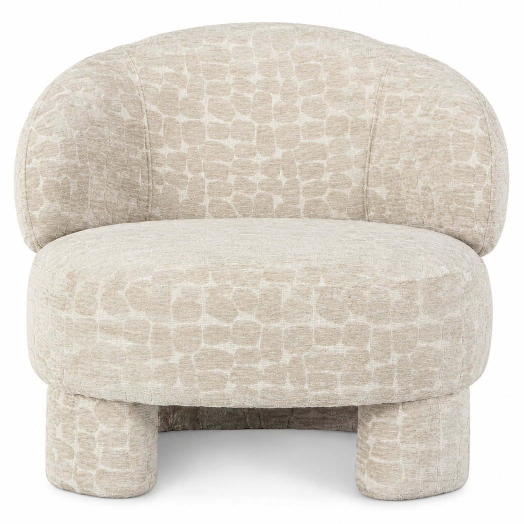 Luxury Vellin Designer Accent Chair - Patterned Beige
