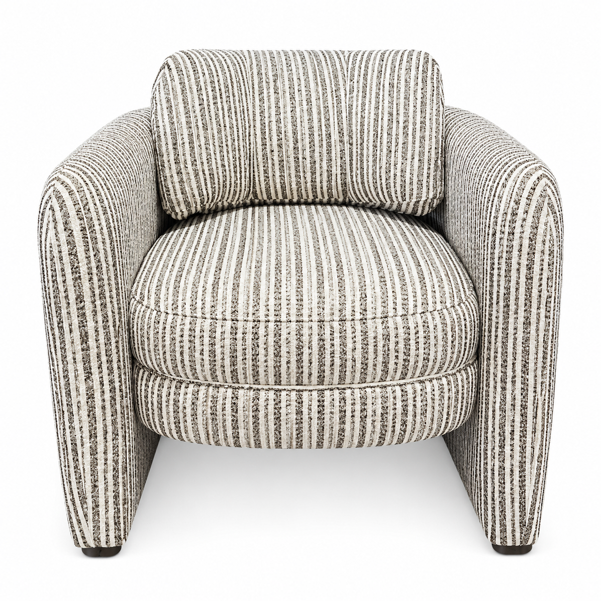 Munson Textured Fabric Accent Chair - Chocolate Stripe