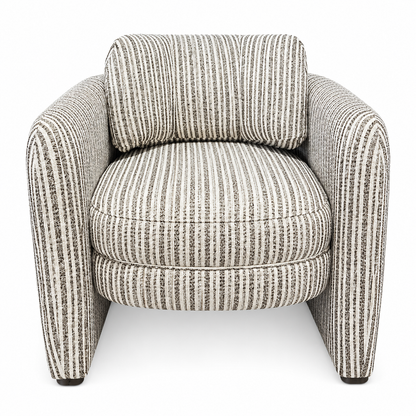 Munson Textured Fabric Accent Chair - Chocolate Stripe