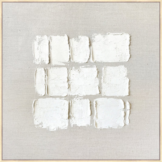 Linen Natural Cubes - Heavily Textured Framed Canvas image 0