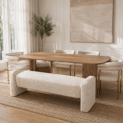 Ivy Boucle Bench Seat - Ottoman - Bed End