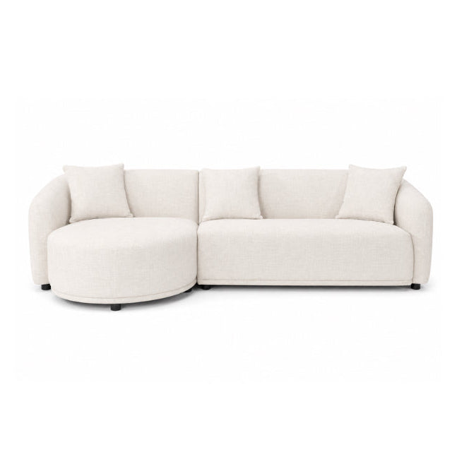 NEW FABRIC - Janson Sofa Lounge with Curved Chase - Left Side