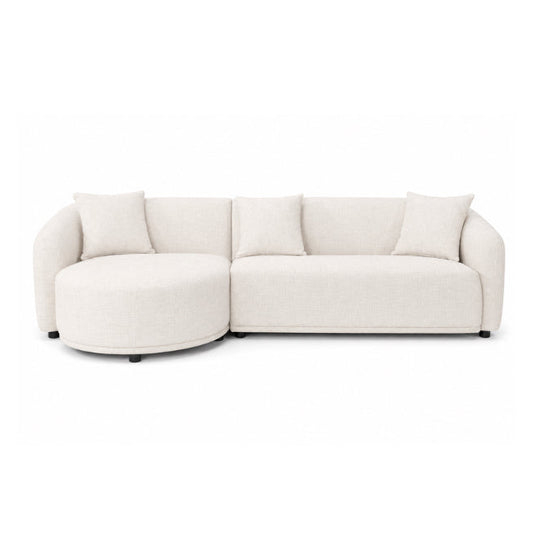 NEW FABRIC - Janson Sofa Lounge with Curved Chase - Left Side