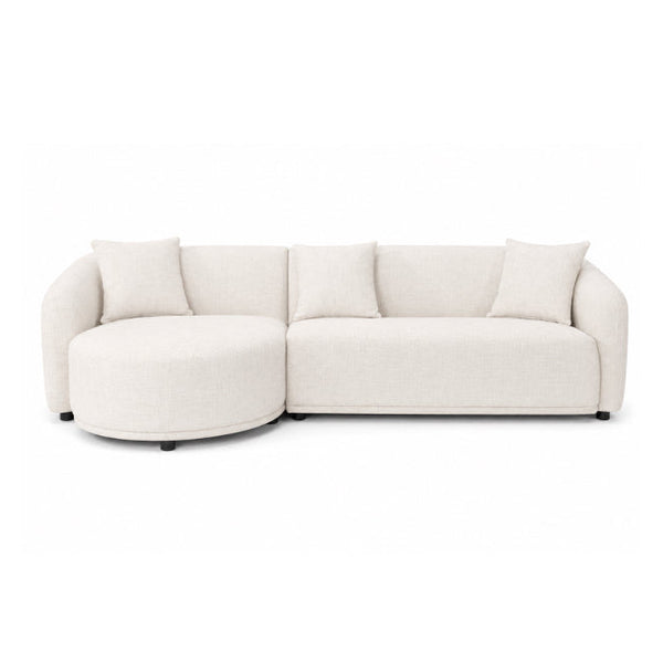 NEW FABRIC - Janson Sofa Lounge with Curved Chase - Left Side
