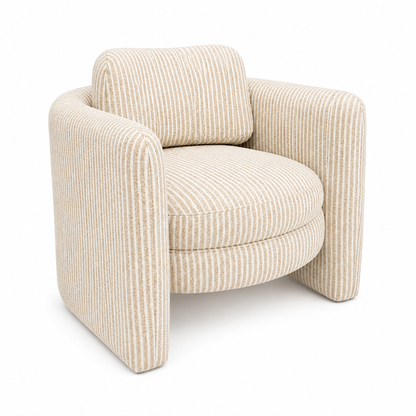 Munson Textured Fabric Accent Chair - STRIPE
