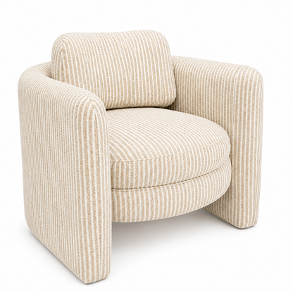 Munson Textured Fabric Accent Chair - STRIPE