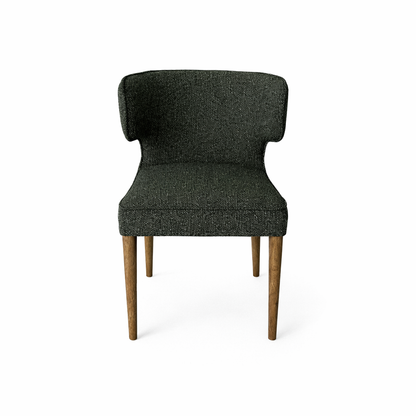 Avia Solid Timber Dining Chair - Green Textured Fabric image 1