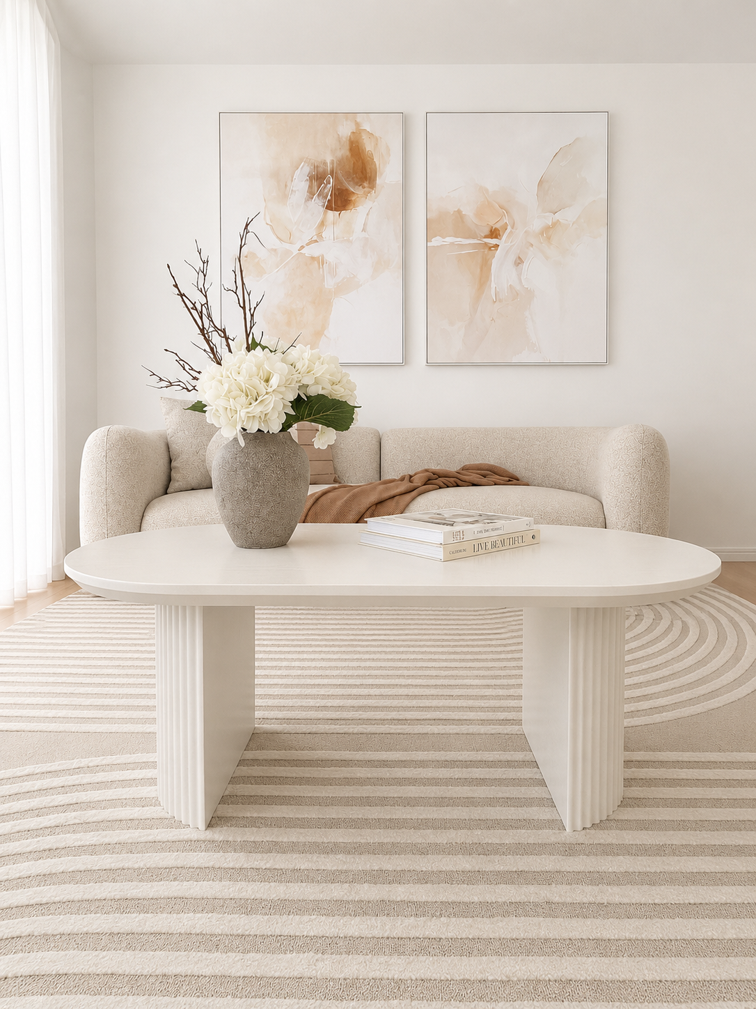 Duo Calm Composition Set - White Frame 180 x 240cm