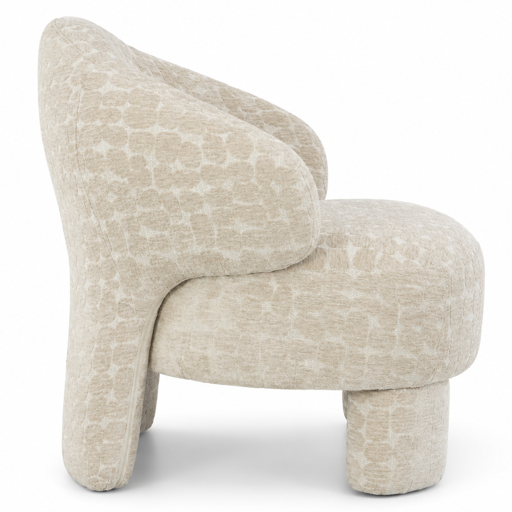 Luxury Vellin Designer Accent Chair - Patterned Beige