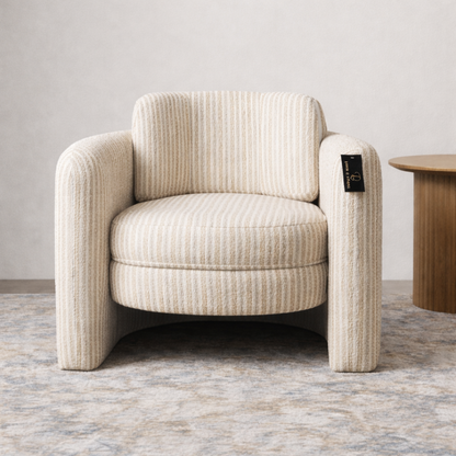 Loom & Living - Munson Textured Fabric Accent Chair - STRIPE image 1