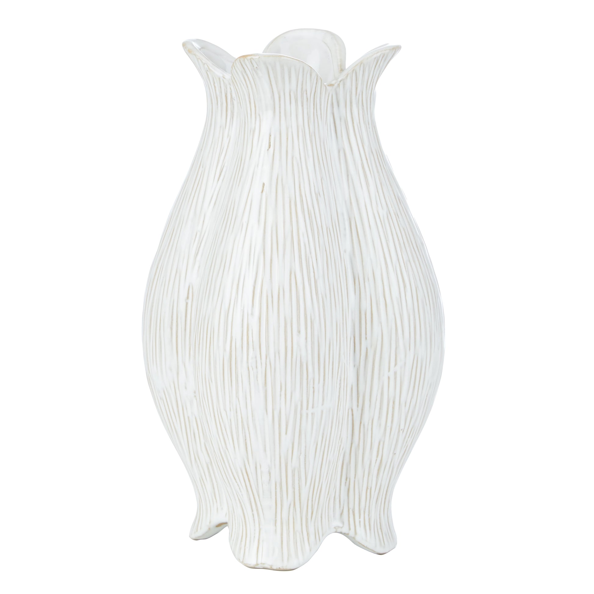 Aurora Flower Shape Vase Large White 15x13x25.5cm image 0