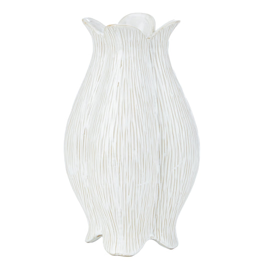 Aurora Flower Shape Vase Large White 15x13x25.5cm image 0