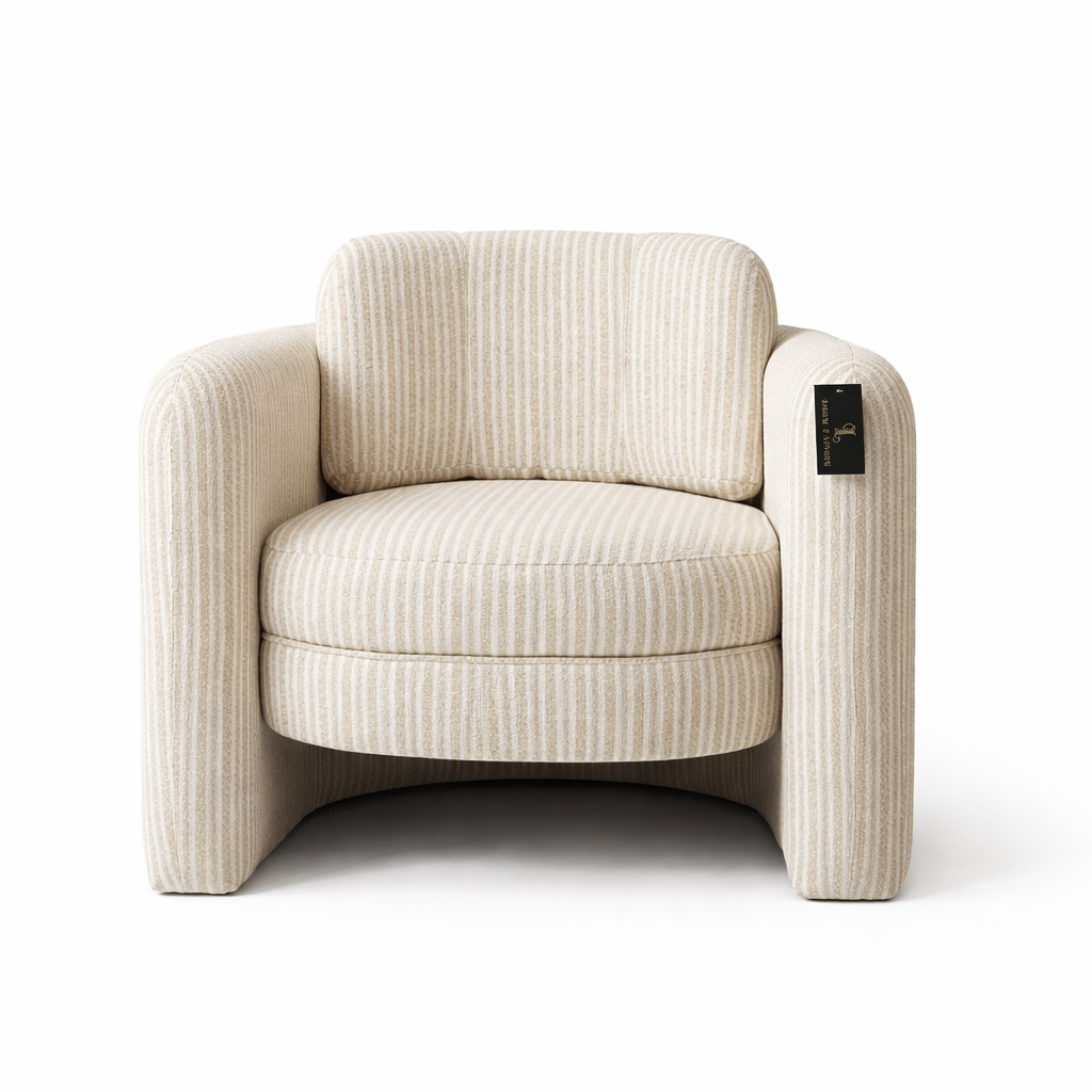 Loom & Living - Munson Textured Fabric Accent Chair - STRIPE image 0