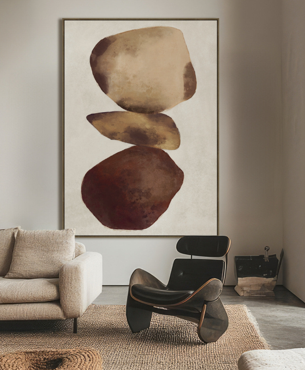 Zebra Rocks - Oak Natural Framed Canvas 140 x 100 image 0