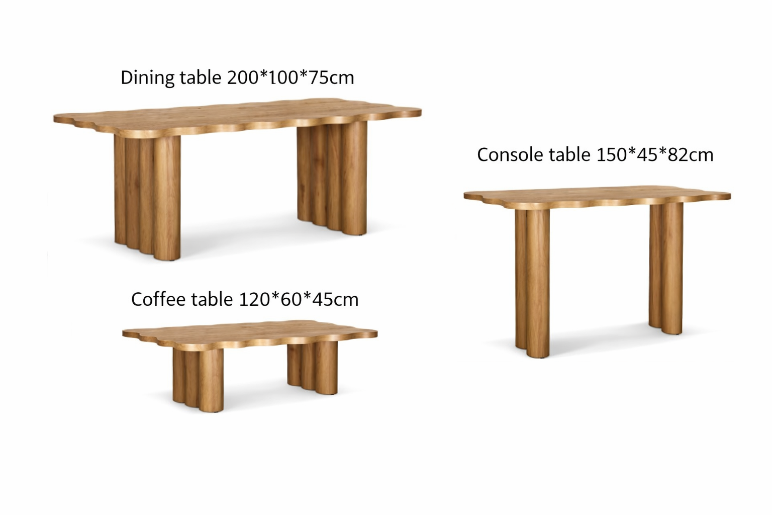 Wave Collection - Timber Coffee Table - Oak - Arriving Christmas Break image 4
