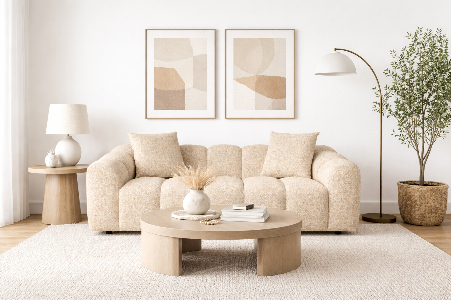 Loom & Living - Annabelle 3 seat Sofa Lounge - Beige Dust 130 image 1