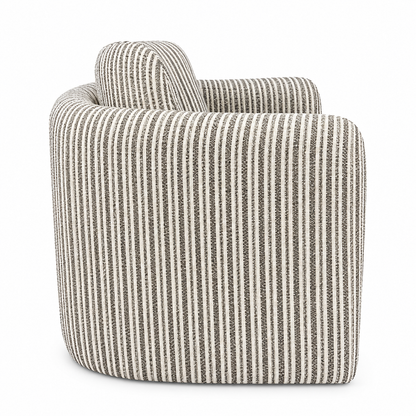 Munson Textured Fabric Accent Chair - Chocolate Stripe