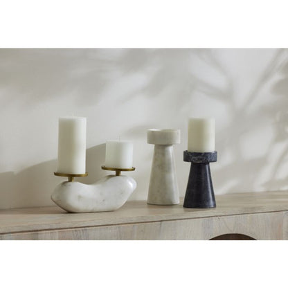 Blythe Candleholder Black & Grey Marble 15cm image 1