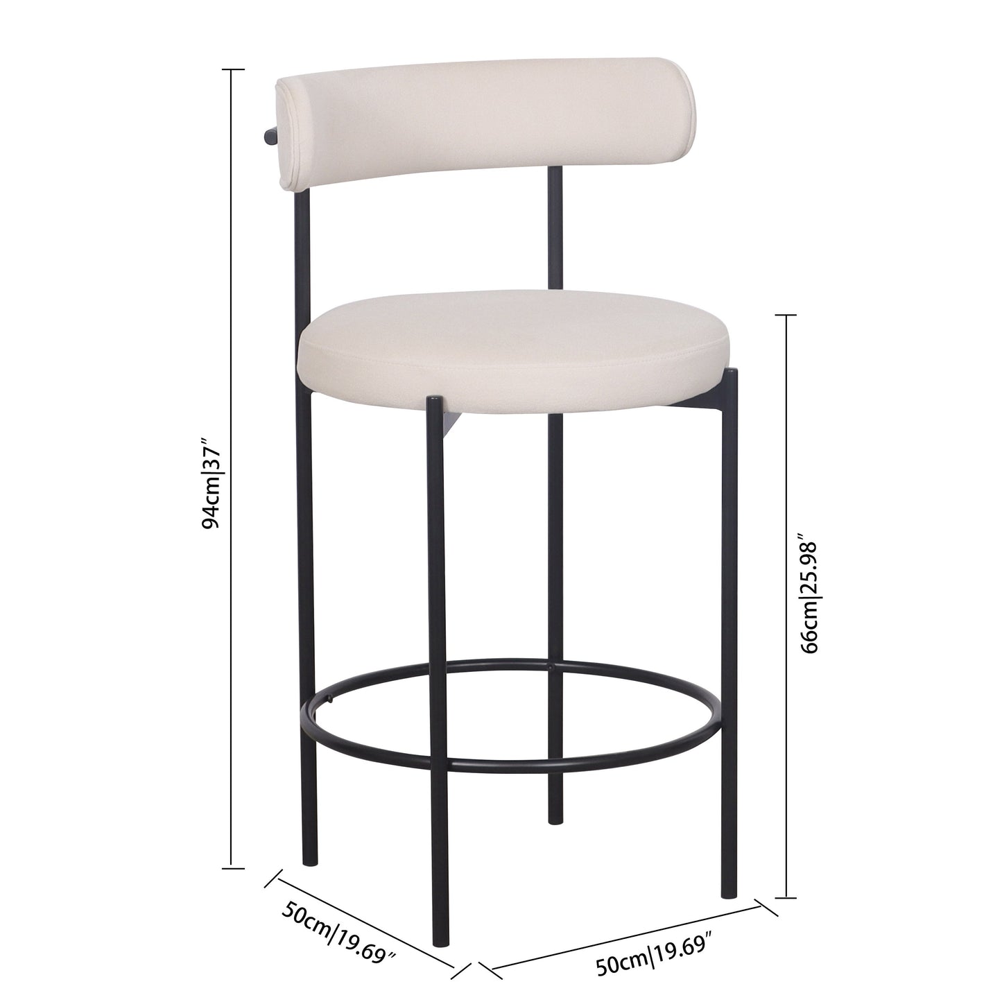 Loom & Living Missy Kitchen Stool -Cream image 5