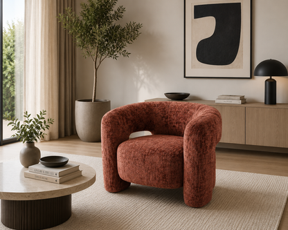Bella Single Seat Sofa Lounge Accent Chair - Ember