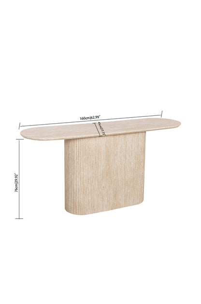 Loom & Living Dash Travertine style Accent Hall Table  image 2