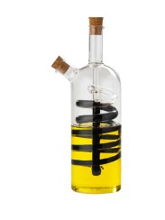 Spiral Oil and Vinegar Bottle Clear & Natural TALL image 0