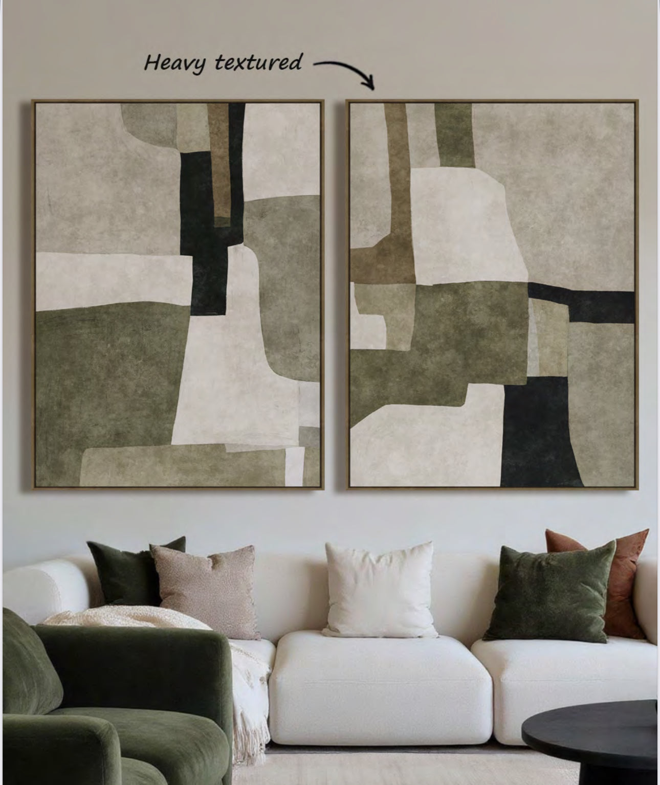 Puzzled Duo- Oak Natural Framed Canvas - Set of 2 image 0