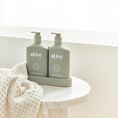 Al.ive Wash & Lotion Duo - Sea Cotton & Coconut - Natural Stone - Tester