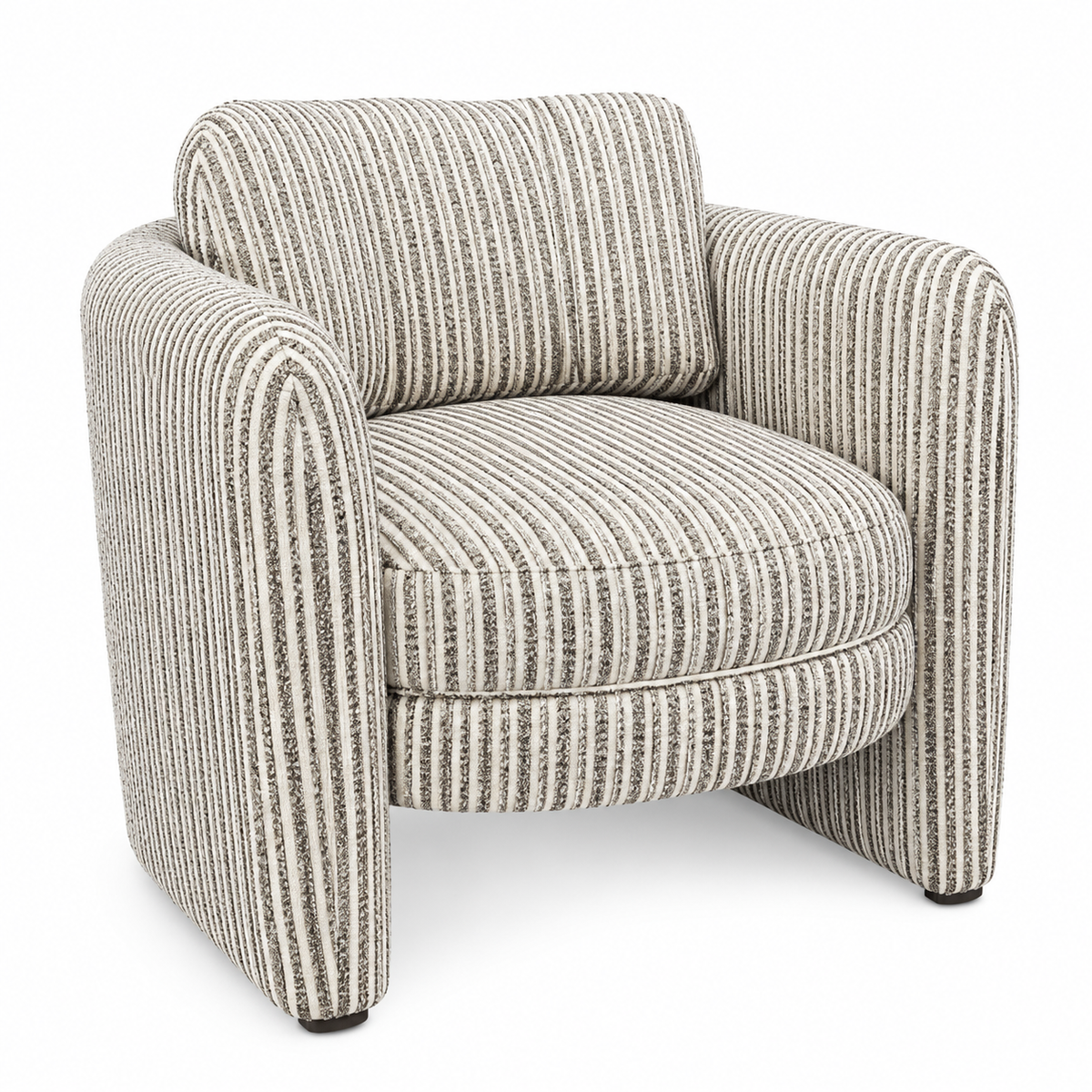 Munson Textured Fabric Accent Chair - Chocolate Stripe