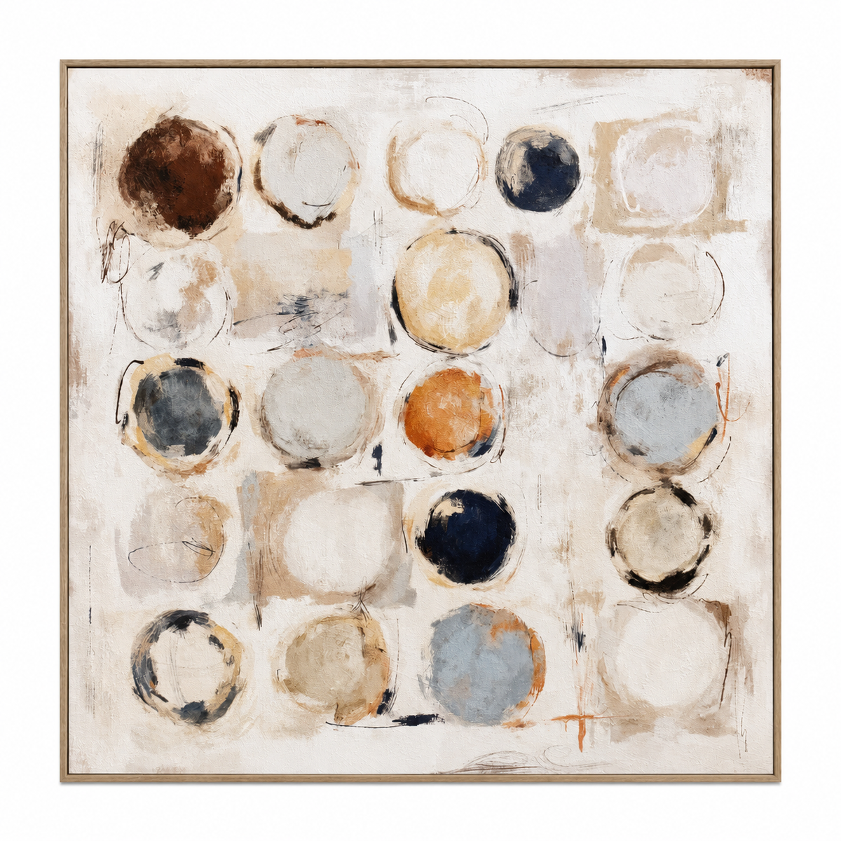 Elements - Textured Framed Canvas Wall Art - 100 x 100cm