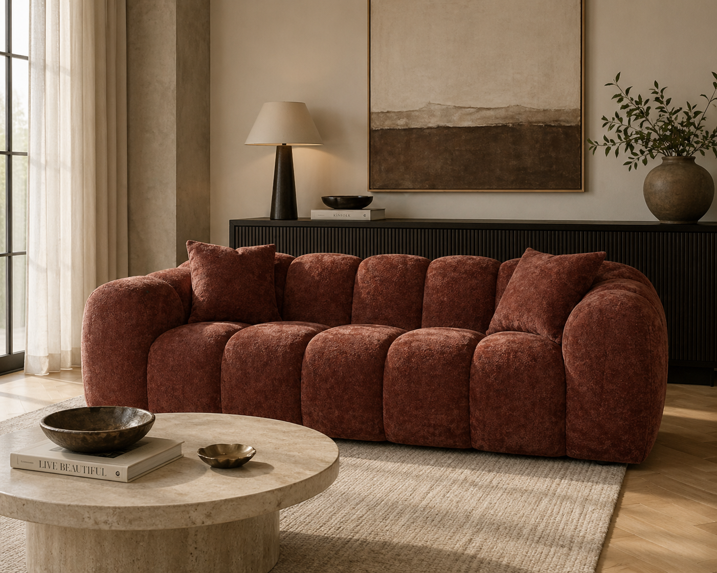 Annabelle 3 seat Sofa Lounge - Desert Storm