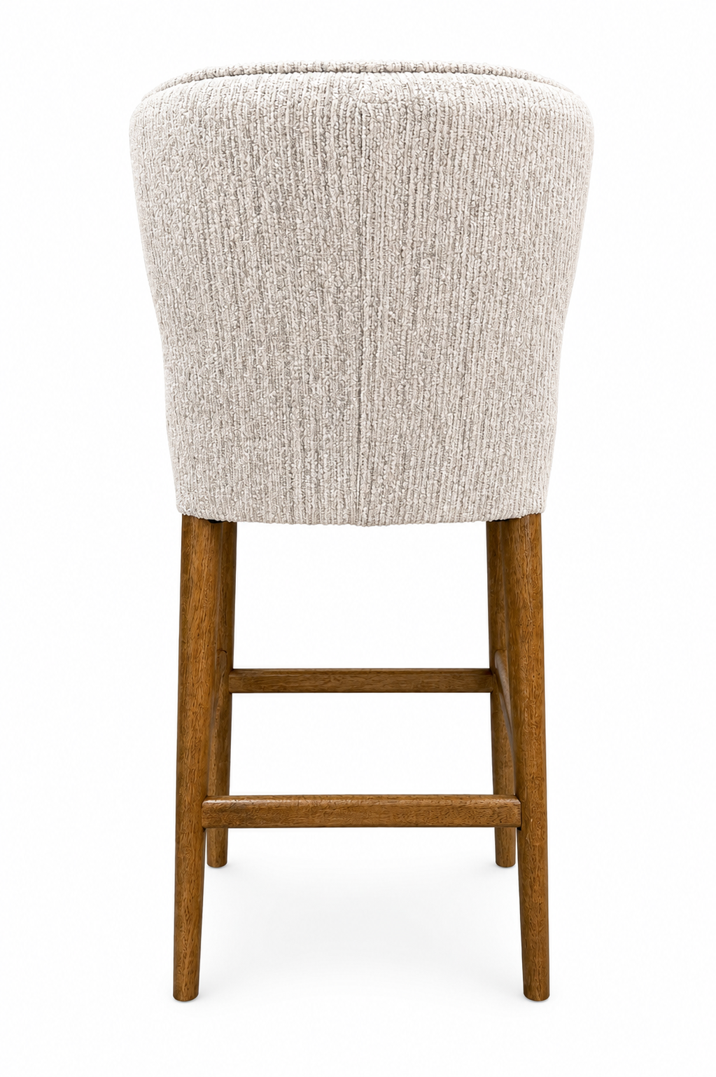 Avia Solid Timber Kitchen Stool - Neutral Textured Fabric