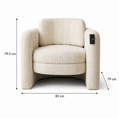 Munson Textured Fabric Accent Chair - STRIPE