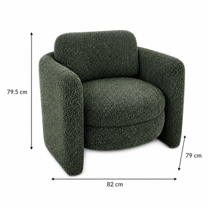 Munson Textured Fabric Accent Chair - OLIVE/GREEN