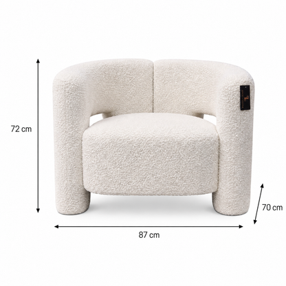 Bella Single Seat Sofa Lounge Accent Chair - Boucle