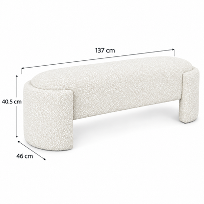 Casa Boucle Bench - Bed End - Boucle Ivory