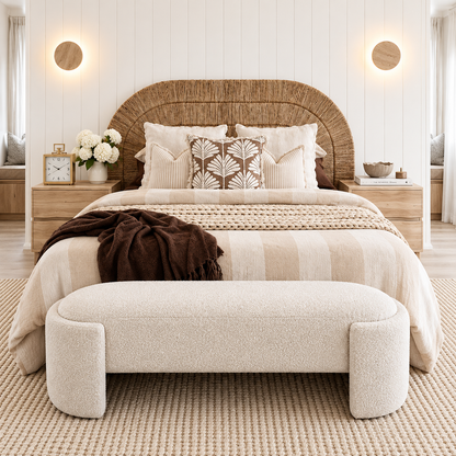Casa Boucle Bench - Bed End - Boucle Ivory
