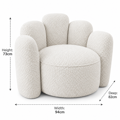 PRE ORDER - Marlow Boucle Designer Accent Chair - Ivory