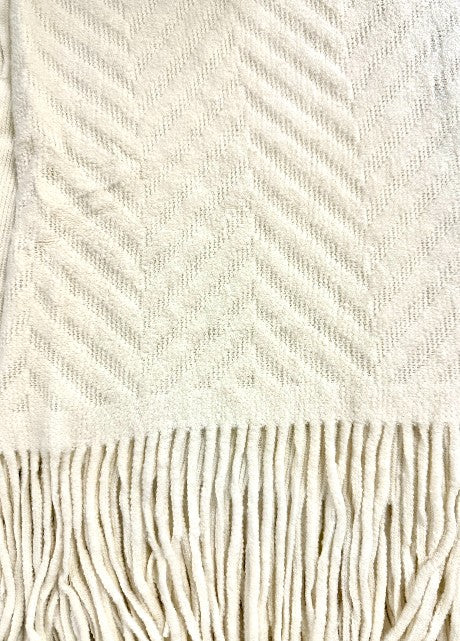 Cream Chevron Throw Blanket