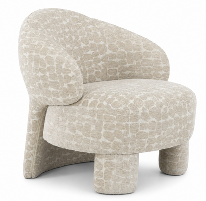 Luxury Vellin Designer Accent Chair - Patterned Beige