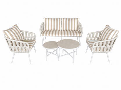 Byron Stripe 5 Piece Outdoor Sofa Setting