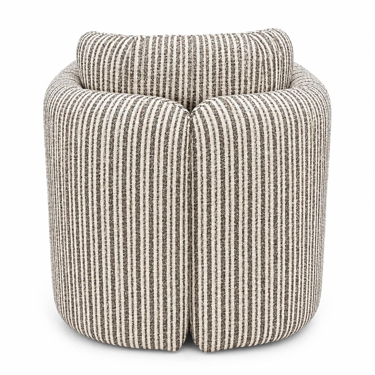 Munson Textured Fabric Accent Chair - Chocolate Stripe