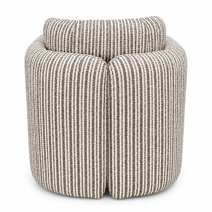 Munson Textured Fabric Accent Chair - Chocolate Stripe